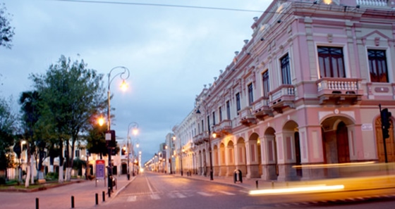 Pink house-museum in Riobamba, Ecuador