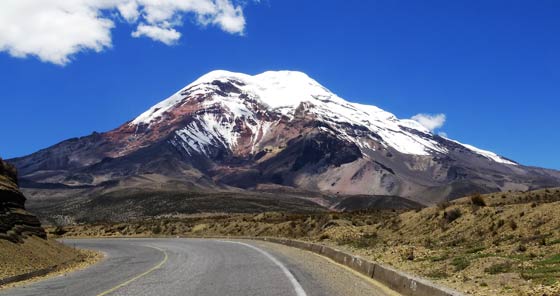 Road to Chimborazo Volcano in Ecuador