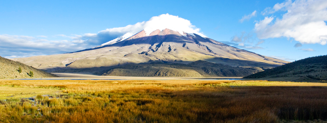 Snow-capped Cotopaxi volcano in Quito, Ecuador