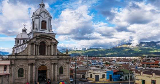 Small cathedral in Maldonado Park in Riobamba, Ecuador 