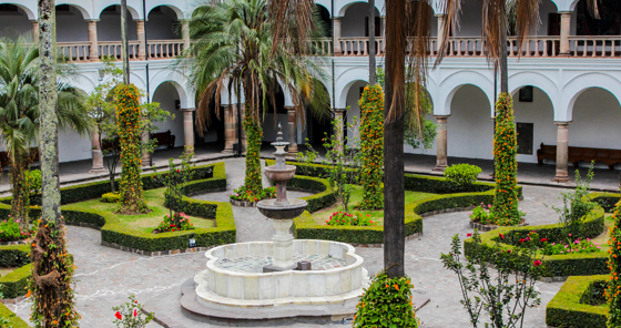 Garden of Museo de la Ciudad in Quito, Ecuador