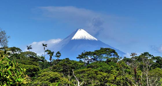 Volcano surrounded by jungles in Sangay National Park