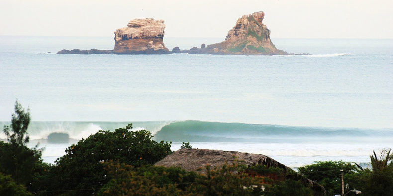 view from ayampe surf spot